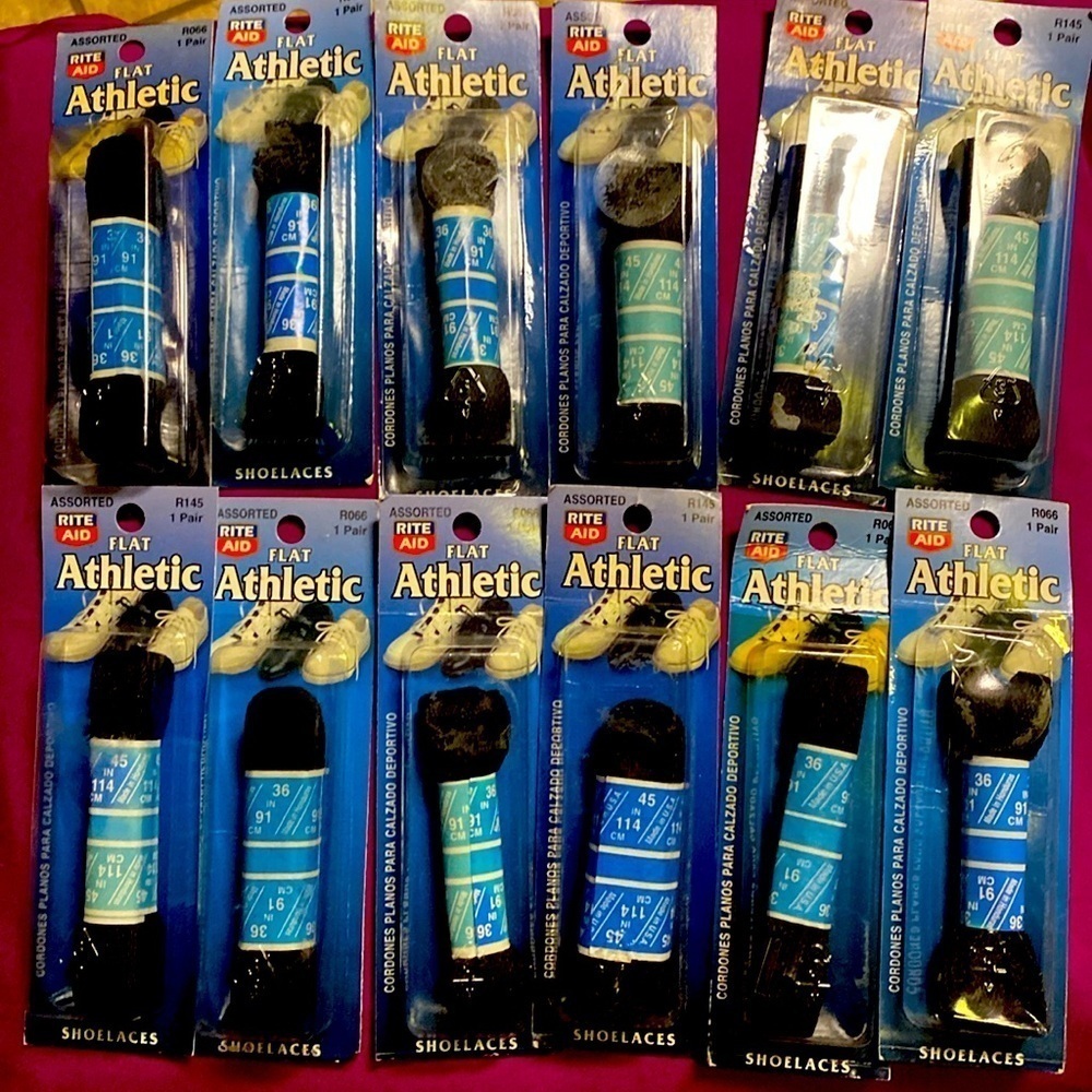 3/$20.  Black Athletic Shoe Laces Bundle Accessories Activewear